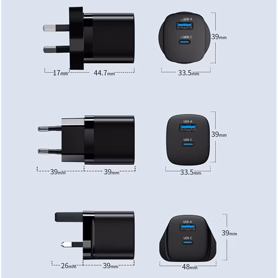 Cargador GaN 33W con 2 Puertos USB a y USB C para Móvil y Tablet PC 10% de descuento